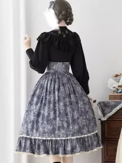 Gothic Lolita Blouses Ruffles Lace Long Sleeves Blouse Lolita Top Lace Ecru White Lolita Shirt