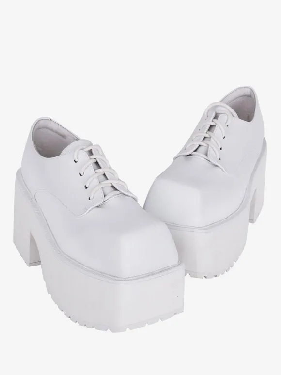 Gothic Lolita Boots Black PU Round Toe PU Leather Lolita Footwear
