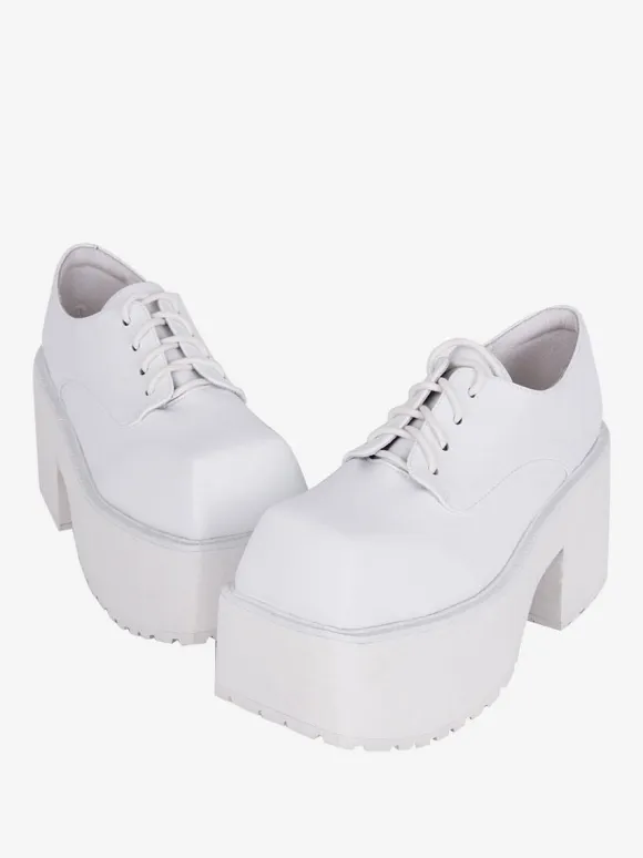 Gothic Lolita Boots Black PU Round Toe PU Leather Lolita Footwear