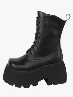 Gothic Lolita Boots PU Leather PU Round Toe White Lolita Footwear