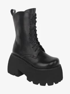 Gothic Lolita Boots PU Leather PU Round Toe White Lolita Footwear