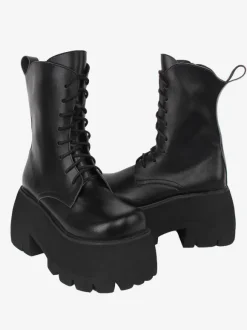 Gothic Lolita Boots PU Leather PU Round Toe White Lolita Footwear