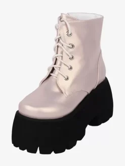 Gothic Lolita Boots PU Leather Round Toe Khaki Lolita Footwear