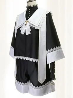 Gothic Lolita Coats Black Coat Lace Bows Overcoat Polyester Spring Lolita Outwears