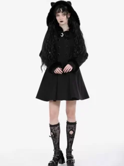 Gothic Lolita Coats Black Polyester Overcoat Coat Fall Lolita Outwears