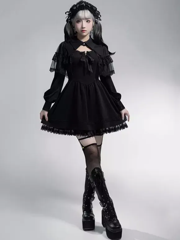 Gothic Lolita Dresses Bows Ruffles White White