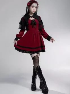 Gothic Lolita Dresses Bows Ruffles White White