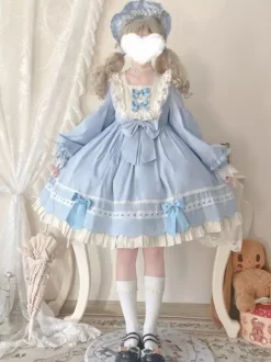 Gothic Lolita Dresses Bows Ruffles Black Green