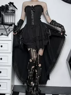 Gothic Lolita Dresses Lace Ruffles Black Black