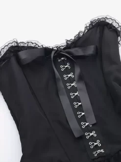 Gothic Lolita Dresses Lace Ruffles Black Black