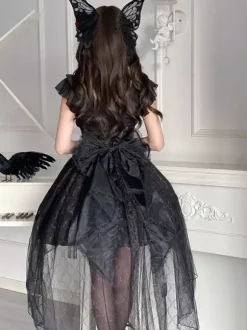 Gothic Lolita Dresses Rose Lace Black Black