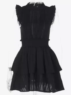 Gothic Lolita Dresses Ruffles Lace Black Dress