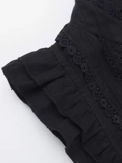 Gothic Lolita Dresses Ruffles Lace Black Dress