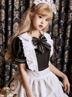Gothic Lolita Dresses Ruffles Bows Black Black