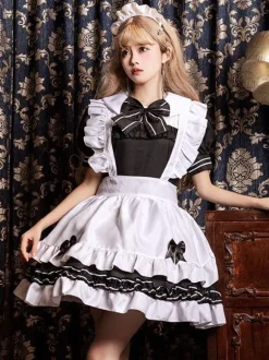 Gothic Lolita Dresses Ruffles Bows Black Black