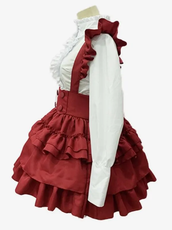 Gothic Lolita Dresses Ruffles Red Red