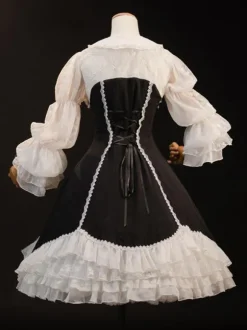 Gothic Lolita Dresses Ruffles Black Black