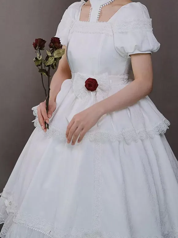 Gothic Lolita Dresses Ruffles Rose Black Black