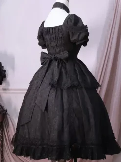 Gothic Lolita Dresses Ruffles Rose Black Black