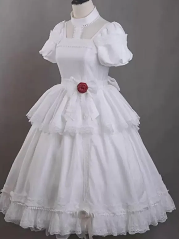 Gothic Lolita Dresses Ruffles Rose Black Black