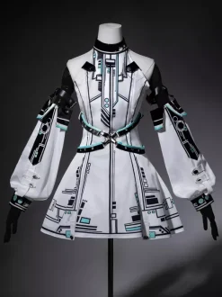 Gothic Lolita Dress Future Battle Princess Punk Tech Style JSK With Headpiece And Arm Sleeves