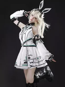 Gothic Lolita Dress Future Battle Princess Punk Tech Style JSK With Headpiece And Arm Sleeves