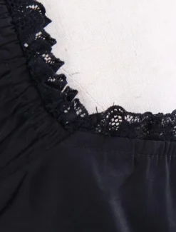 Gothic Lolita Dress OP Black Square Neck Short Sleeve Ruffle Tiered Lolita One Piece Dress