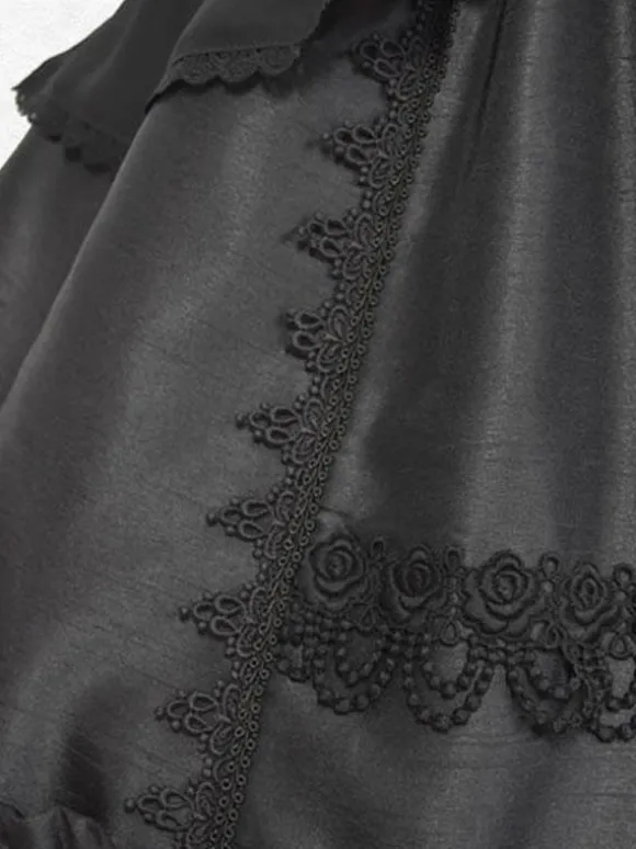 Gothic Lolita Dress Polyester Sleeveless Classic Lolita Dresses Black