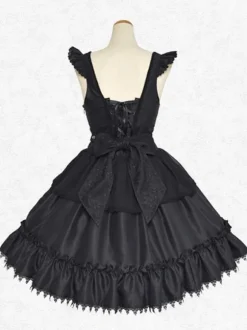 Gothic Lolita Dress Polyester Sleeveless Classic Lolita Dresses Black