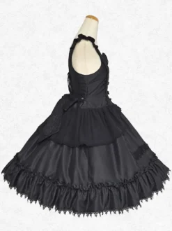 Gothic Lolita Dress Polyester Sleeveless Classic Lolita Dresses Black