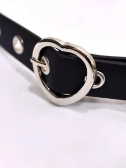 Gothic Lolita Fanny Pack Grommets Metal Details Metallic Sash PU Leather Miscellaneous Black Lolita Bag