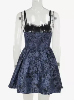 Gothic Lolita Floral Pattern Slip Dress And Lace Smock Set Cosplay Suit