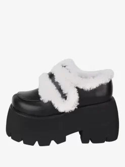 Gothic Lolita Footwear Black PU Leather Wedge Heel Lolita Pumps