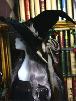 Gothic Lolita Hat Bows Lace Accessory Lace Bow Polyester Purple Lolita Witch Hat
