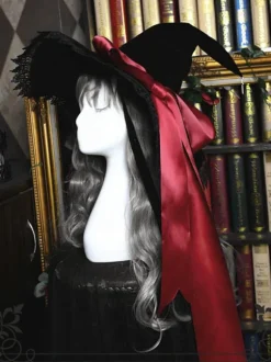 Gothic Lolita Hat Bows Lace Accessory Lace Bow Polyester Purple Lolita Witch Hat