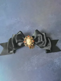 Gothic Lolita Hat Burgundy Bows Ruffles Accessory Polyester Lolita Accessories