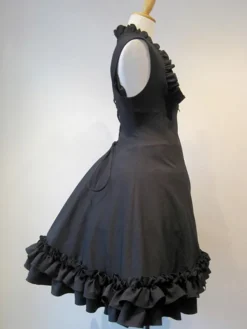 Gothic Lolita JSK Dress Lace Up Black Lolita Jumper Skirts