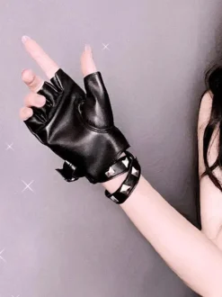 Gothic Lolita Metallic Oversleeves Rivets Metal Details Metal Miscellaneous Black Lolita Accessories