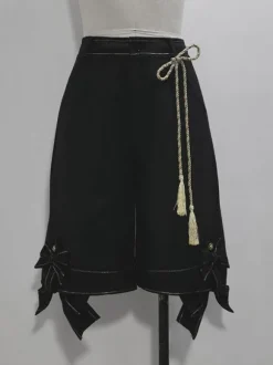 Gothic Lolita Ouji Fashion Bloomers Bows Straight Black Shorts
