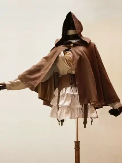 Gothic Lolita Poncho Coffee Brown Suede Winter Lolita Outwears