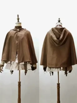 Gothic Lolita Poncho Coffee Brown Suede Winter Lolita Outwears