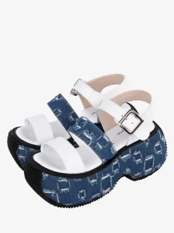 Gothic Lolita Sandals Round Toe Textile White Lolita Summer Shoes