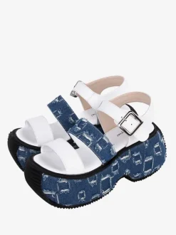 Gothic Lolita Sandals Round Toe Textile White Lolita Summer Shoes