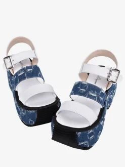 Gothic Lolita Sandals Round Toe Textile White Lolita Summer Shoes