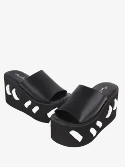 Gothic Lolita Sandals Round Toe PU Leather Black Lolita Summer Shoes