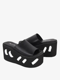 Gothic Lolita Sandals Round Toe PU Leather Black Lolita Summer Shoes