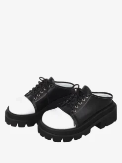 Gothic Lolita Sandals Round Toe PU Leather Black Lolita Summer Shoes