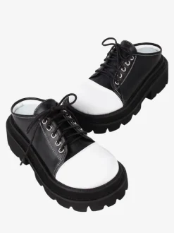 Gothic Lolita Sandals Round Toe PU Leather Black Lolita Summer Shoes
