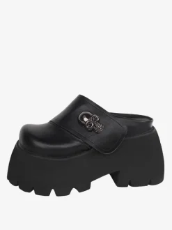 Gothic Lolita Sandals White PU Leather Round Toe Lolita Summer Shoes