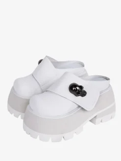 Gothic Lolita Sandals White PU Leather Round Toe Lolita Summer Shoes